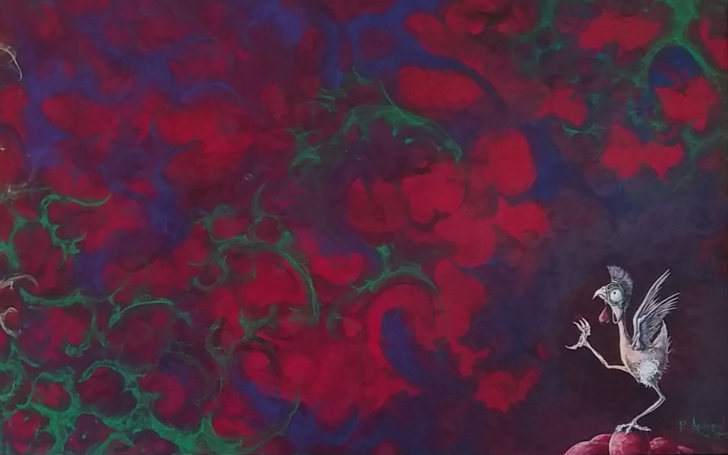 humphrey the courageous chicken red blue green aura