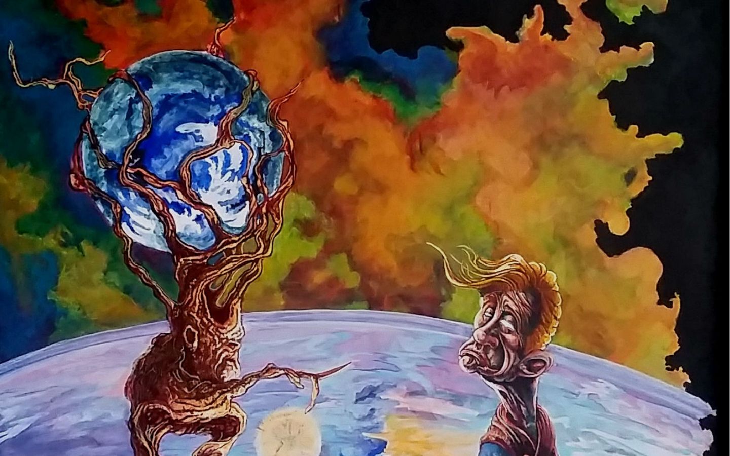 tree of knowledge man earth clouds