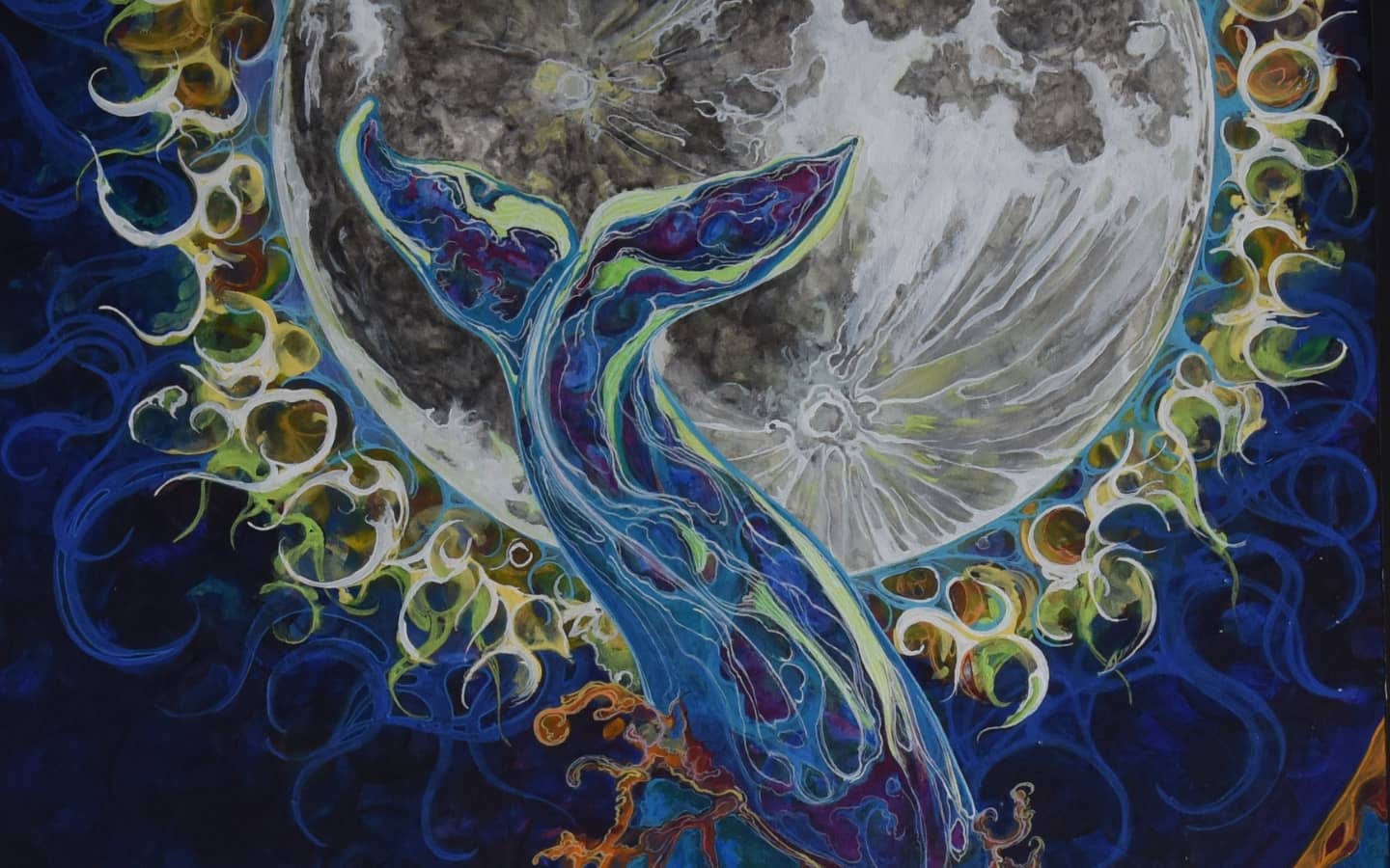 whale tale moon aura glowing flame